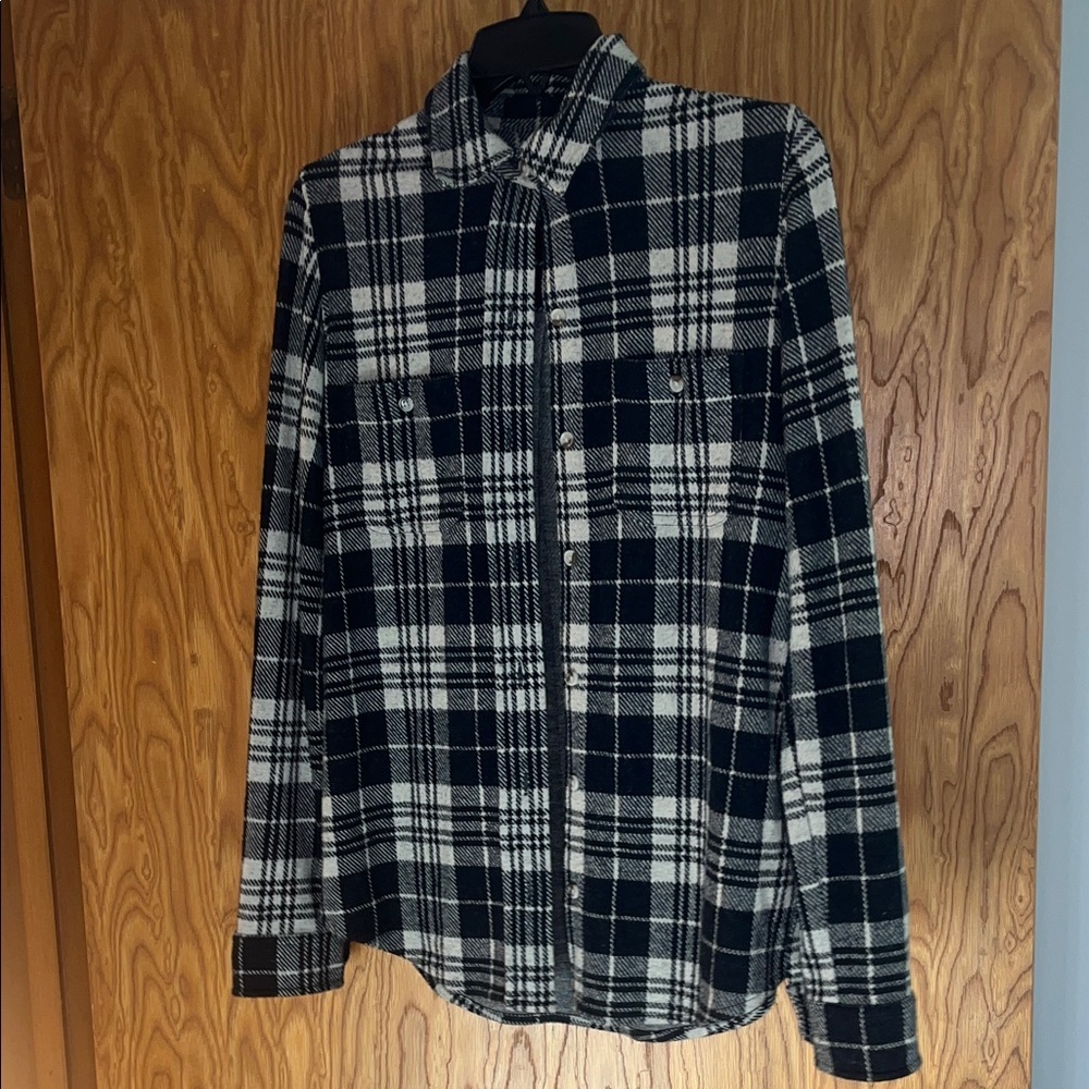 Faherty Black and White Plaid Men's Shirt